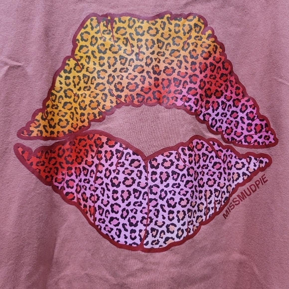 5X Vintage 100% Cotton Leopard Sunset Kiss Lips Graphic Tee - Picture 5 of 7